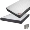 BERMUDES - Pack Matelas 140x190 + Sommier Tapissier Démontable 2x20 Lattes Anthracites + Pieds Carrés Argent 15cm -Sominova Soldes Boutique ensemble matelas sommier 10841101