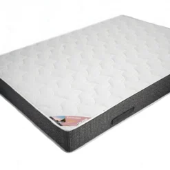 BERMUDES - Pack Matelas 140x190 + Sommier Tapissier Démontable 2x20 Lattes Anthracites + Pieds Carrés Argent 15cm -Sominova Soldes Boutique ensemble matelas sommier 10841107