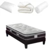 HYPSOM | Pack Prêt à Dormir DIVIN 90x190 Cm | Matelas Ressorts Ensachés + Sommier + Accessoires
