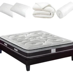 HYPSOM | Pack Prêt à Dormir DIVIN 160x200 Cm | Matelas Ressorts Ensachés + Sommier + Accessoires