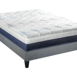 Sominova Soldes Boutique 22 BELLECOUR LITERIE | Ensemble CASTELLANE 160x200 Cm | Matelas Mémoire De Forme + Sommier Bois | Ferme
