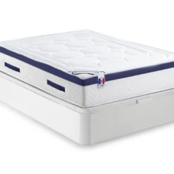 Ensemble Literie 160 X 200 Cm - Sommier Coffre Blanc + Matelas Ressorts Ensachés - MARQUIS De DREAMEA PLAY