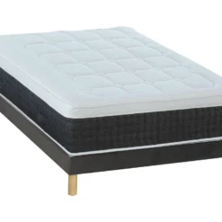Ensemble Sommier Velours + Matelas Ressorts Ensachés 7 Zones Accueil Mémoire De Forme Et Latex ép.30cm - 140 X 190 Cm - ARTIO De DREAMEA