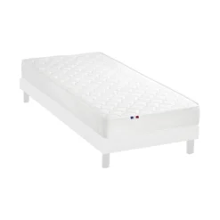 Ensemble Matelas Accueil Latex INITIAL Sommier En Kit Couleur - Blanc, Dimensions - 90 X 190 Cm