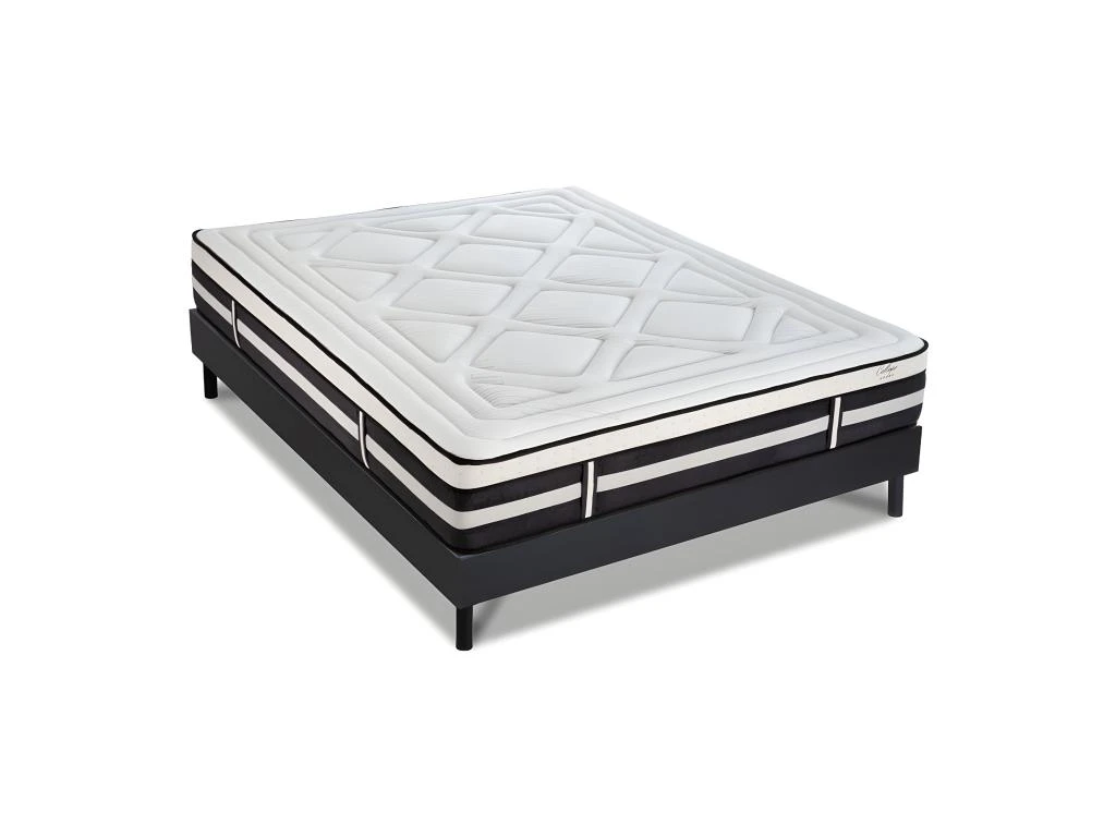 Matelas Calliope Mousse Haute Densité Accueil Mémoire De Forme Et Sommier Kit Bois - 160 X 200 Cm 3 Matelas Calliope Mousse Haute Densité Accueil Mémoire De Forme Et Sommier Kit Bois - 160 X 200 Cm