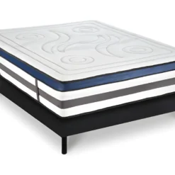 Ensemble Matelas Quintessence Mousse Haute Densité Accueil Mémoire Cocooning 30cm Et Sommier Bois - 140x190cm