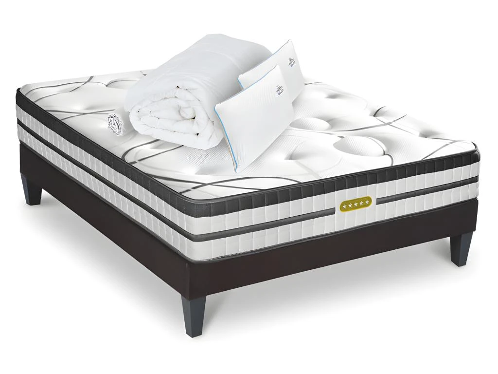 Matelas Concorde Ressorts Ensachés Accueil Mémoire De Forme Ferme+ Sommier + Accessoires - 140x19 3 Matelas Concorde Ressorts Ensachés Accueil Mémoire De Forme Ferme+ Sommier + Accessoires - 140x19