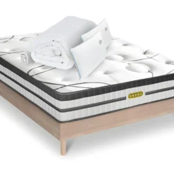 Ensemble Matelas Concorde Ressorts Ensachés Accueil Mémoire + Sommier + Accessoires - 140 X 190