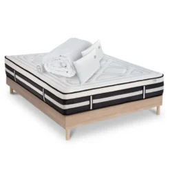 Matelas Calliope Mousse Haute Densité Accueil Mémoire De Forme+ Sommier + Accessoires - 160 X 200 Cm