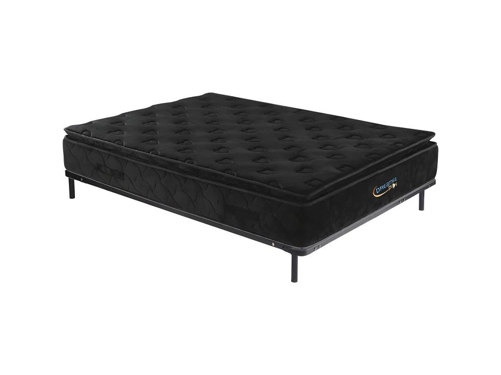 Ensemble Cadre à Lattes + Matelas Ressorts Ensachés - BLACK DREAM De DREAMEA PLAY - 160 X 200 Cm 3 Ensemble Cadre à Lattes + Matelas Ressorts Ensachés - BLACK DREAM De DREAMEA PLAY - 160 X 200 Cm