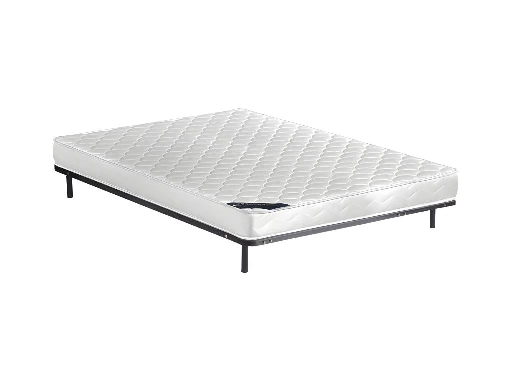 Ensemble Cadre à Lattes + Matelas Mousse DANAE De DREAMEA - 15cm épaisseur - 140 X 190 Cm 3 Ensemble Cadre à Lattes + Matelas Mousse DANAE De DREAMEA - 15cm épaisseur - 140 X 190 Cm