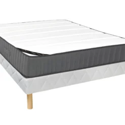 Ensemble Sommier + Matelas 140 X 200 Cm Ressorts Ensachés 7 Zones Et Mousse Haute Résilience ép.26cm - AUDACE De PALACIO