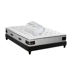 HYPSOM | Pack Prêt à Dormir PLATINIUM 160x200 Cm | Matelas Mémoire De Forme + Sommier + Accessoires