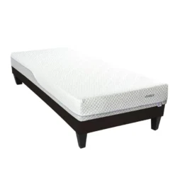 BELLECOUR LITERIE | Ensemble EVERBED 90x200 Cm | Matelas Mémoire De Forme + Sommier Bois | Ferme