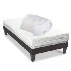 BELLECOUR LITERIE | Pack Prêt à Dormir EVERBED 90x200 Cm | Matelas Mémoire De Forme + Sommier + Accessoires