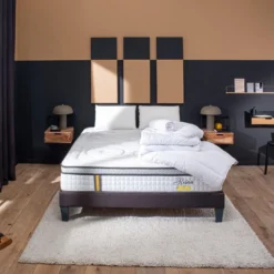 BELLECOUR LITERIE | Pack Prêt à Dormir REINA 2.0 160x200 Cm | Matelas Ressorts Ensachés + Sommier + Accessoires