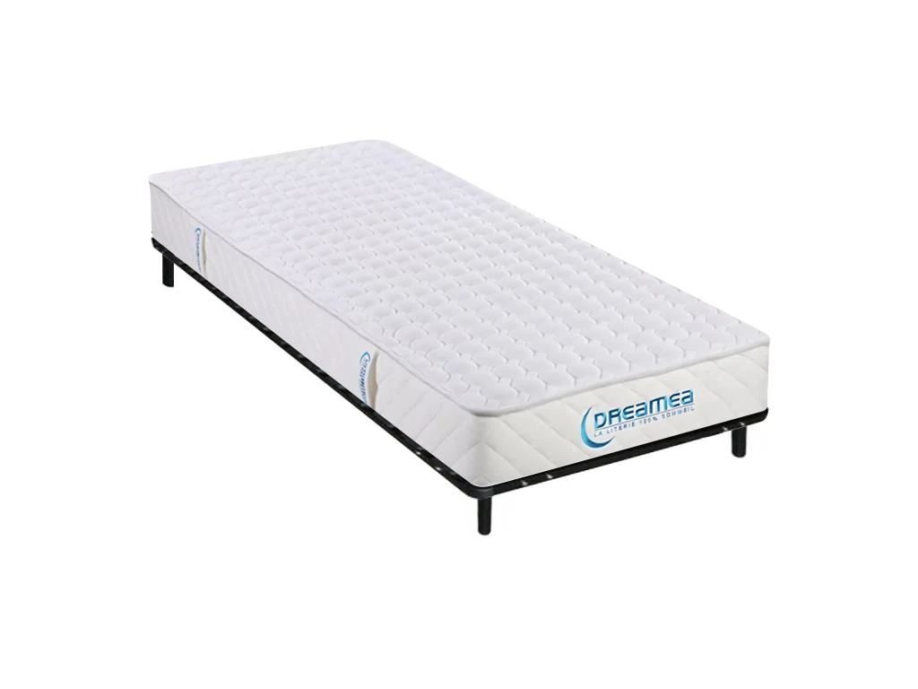 Ensemble Cadre à Lattes + Matelas Confort Luxe ORTHOMEMORY De DREAMEA - 90 X 200 Cm 3 Ensemble Cadre à Lattes + Matelas Confort Luxe ORTHOMEMORY De DREAMEA - 90 X 200 Cm