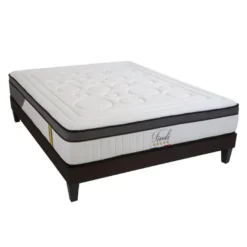Sominova Soldes Boutique 30 BELLECOUR LITERIE | Ensemble TIVOLI 160x200 Cm | Matelas Mémoire De Forme + Sommier Bois | Ferme
