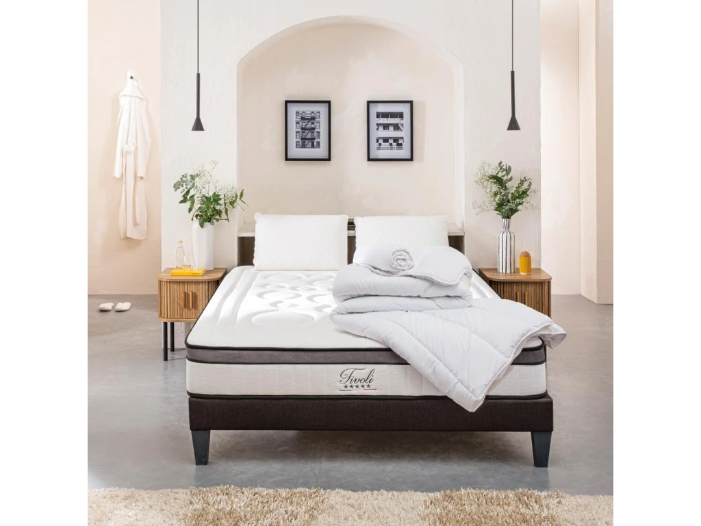 BELLECOUR LITERIE | Pack Prêt à Dormir TIVOLI 180x200 Cm | Matelas Mémoire De Forme + Sommier + Accessoires 4 BELLECOUR LITERIE | Pack Prêt à Dormir TIVOLI 180x200 Cm | Matelas Mémoire De Forme + Sommier + Accessoires – Image 2