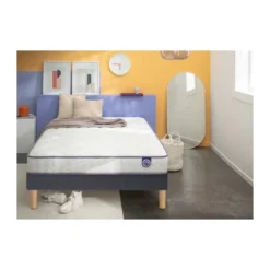 Ensemble Merinos Happy Lit - 100% Latex + Sommier Confort Medium 160x200 - Double Sommier