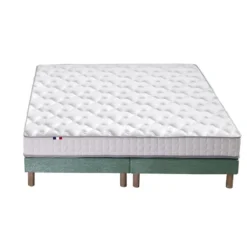 Ensemble Matelas 100% Latex 3 Zones PURE + Sommier - Fabriqué En France Dimensions - 2x80 X 200 Cm, Sommier - Vert Celadon -Sominova Soldes Boutique ensemble matelas sommier 21014659
