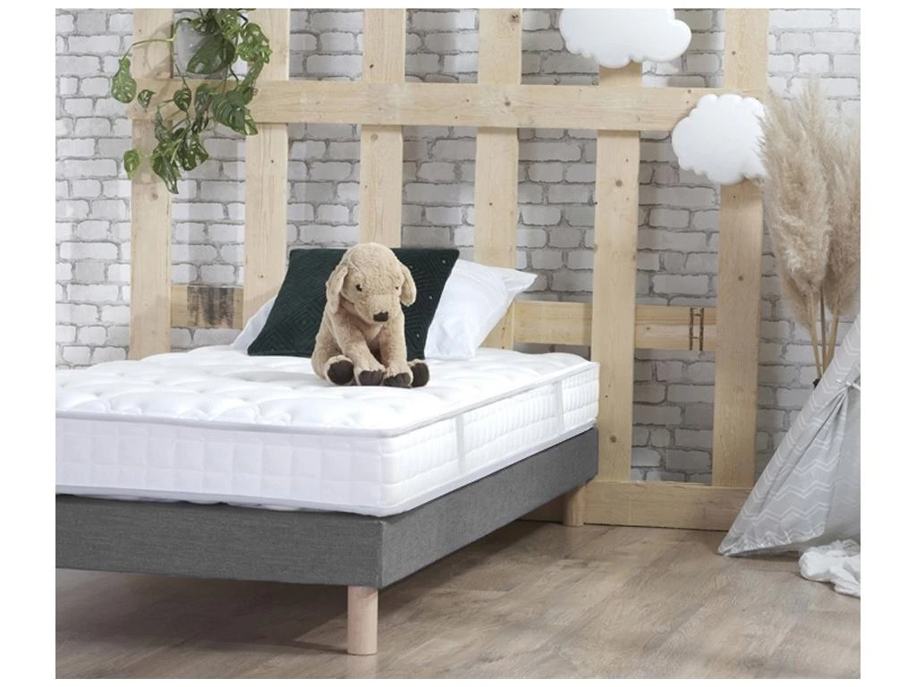 Ensemble Matelas 100% Latex 3 Zones PURE + Sommier - Fabriqué En France Dimensions - 90 X 190 Cm, Sommier - Gris Chiné 7 Ensemble Matelas 100% Latex 3 Zones PURE + Sommier - Fabriqué En France Dimensions - 90 X 190 Cm, Sommier - Gris Chiné – Image 5