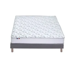 Ensemble Matelas 100% Latex 3 Zones PURE + Sommier - Fabriqué En France Dimensions - 140 X 190 Cm, Sommier - Gris Chiné -Sominova Soldes Boutique ensemble matelas sommier 21014985