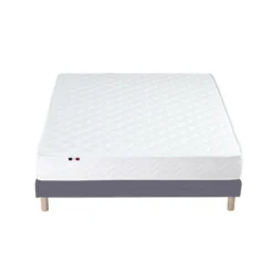 Ensemble Matelas Accueil Latex 3 Zones INITIAL - Bi Confort Mousse & Latex + Sommier - Made In France Dimensions - 140 X 190 Cm, Sommier - Gris Chiné -Sominova Soldes Boutique ensemble matelas sommier 21015023