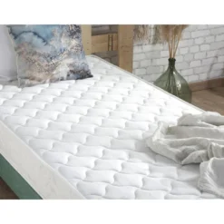Ensemble Matelas Accueil Latex 3 Zones INITIAL - Bi Confort Mousse & Latex + Sommier - Made In France Dimensions - 90 X 200 Cm, Sommier - Vert Celadon -Sominova Soldes Boutique ensemble matelas sommier 21015087