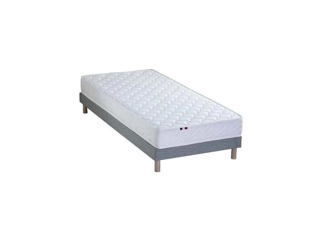Ensemble Matelas Accueil Latex 3 Zones INITIAL - Bi Confort Mousse & Latex + Sommier - Made In France Dimensions - 90 X 190 Cm, Sommier - Gris Chiné 3 Ensemble Matelas Accueil Latex 3 Zones INITIAL - Bi Confort Mousse & Latex + Sommier - Made In France Dimensions - 90 X 190 Cm, Sommier - Gris Chiné