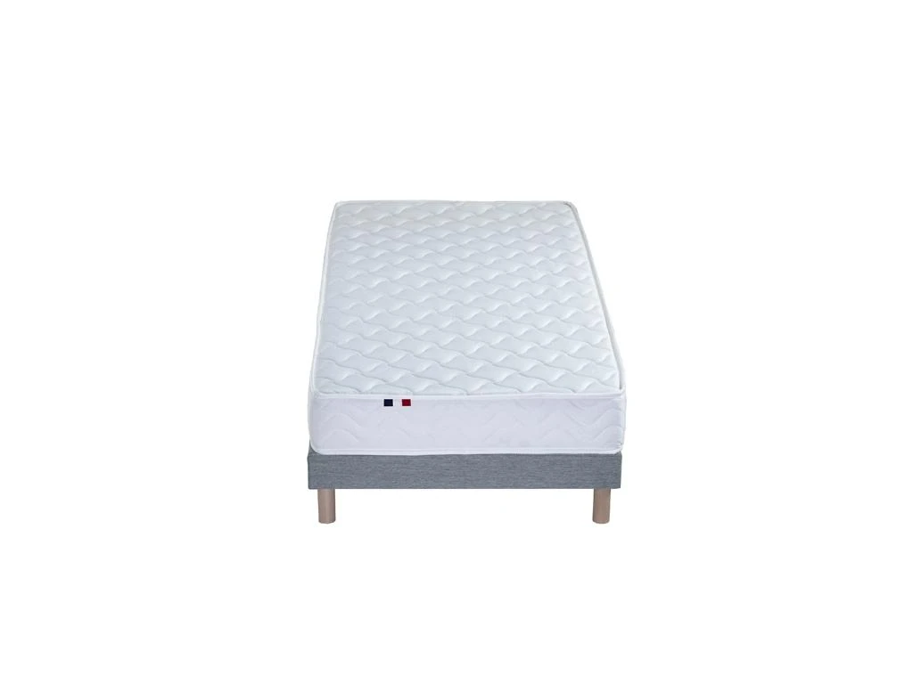 Ensemble Matelas Accueil Latex 3 Zones INITIAL - Bi Confort Mousse & Latex + Sommier - Made In France Dimensions - 90 X 190 Cm, Sommier - Gris Chiné 5 Ensemble Matelas Accueil Latex 3 Zones INITIAL - Bi Confort Mousse & Latex + Sommier - Made In France Dimensions - 90 X 190 Cm, Sommier - Gris Chiné – Image 3