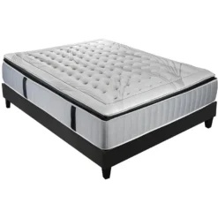 OLYMPE LITERIE | Ensemble PHIGALIE 160x200 Cm | Matelas Ressorts Ensachés + Sommier Bois | Ferme