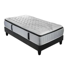 OLYMPE LITERIE | Ensemble PHIGALIE 90x190 Cm | Matelas Ressorts Ensachés + Sommier Bois | Ferme