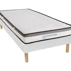 Ensemble Sommier + Matelas 90 X 200 Cm Mousse Mémoire De Forme ép.19cm - ORTHOMEMORY II De DREAMEA