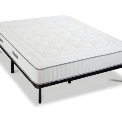 OLYMPE LITERIE | Ensemble CRISTAL 140x190 Cm | Matelas Mémoire De Forme + Sommier Métal | Ferme
