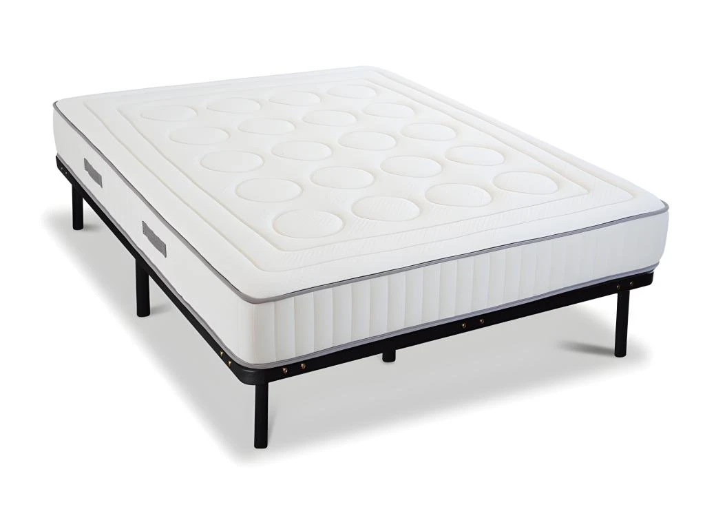 OLYMPE LITERIE | Ensemble CRISTAL 140x190 Cm | Matelas Mémoire De Forme + Sommier Métal | Ferme 3 OLYMPE LITERIE | Ensemble CRISTAL 140x190 Cm | Matelas Mémoire De Forme + Sommier Métal | Ferme