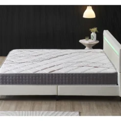 Ensemble Matelas Ressorts Ensachés + Lit Avec Tête De Lit 140x200cm-Epaisseur 25cm Accueil MousseHD -Sominova Soldes Boutique ensemble matelas sommier 9188277
