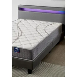 Ensemble Matelas Ressorts Ensachés + Lit Avec Tête De Lit 140x190cm-Epaisseur 25cm Accueil MousseHD -Sominova Soldes Boutique ensemble matelas sommier 9188519