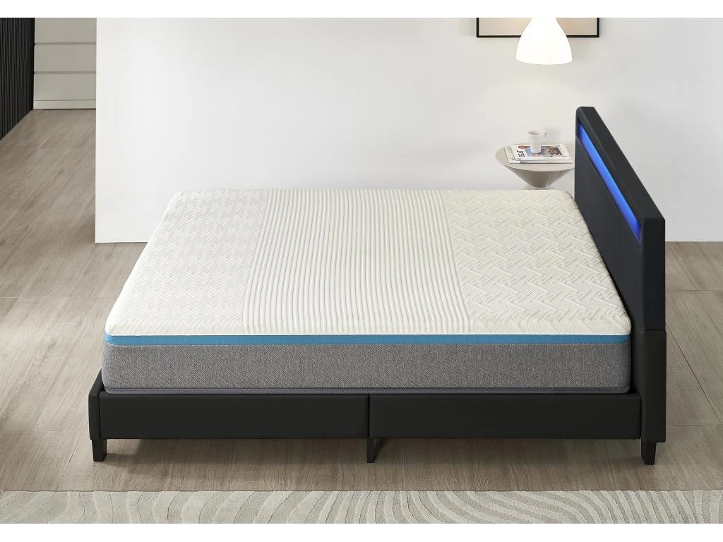 Ensemble Matelas Mousse + Lit Avec Tête De Lit 160x200cm Epaisseur 28cm Equilibré Accueil Latex 5 Ensemble Matelas Mousse + Lit Avec Tête De Lit 160x200cm Epaisseur 28cm Equilibré Accueil Latex – Image 3