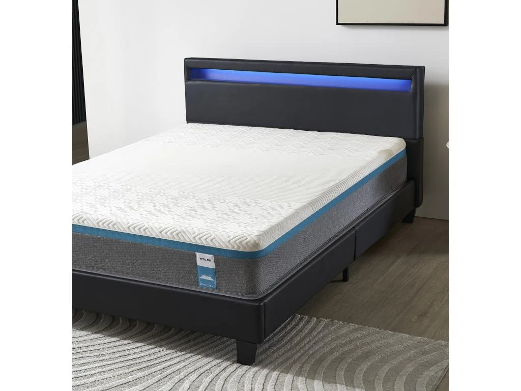 Ensemble Matelas Mousse + Lit Avec Tête De Lit 160x200cm Epaisseur 28cm Equilibré Accueil Latex 6 Ensemble Matelas Mousse + Lit Avec Tête De Lit 160x200cm Epaisseur 28cm Equilibré Accueil Latex – Image 4