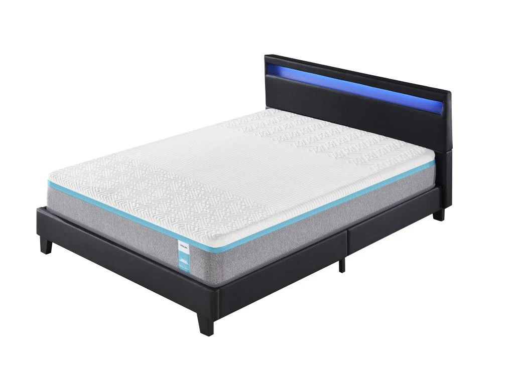 Ensemble Matelas Mousse + Lit Avec Tête De Lit 160x200cm Epaisseur 28cm Equilibré Accueil Latex 8 Ensemble Matelas Mousse + Lit Avec Tête De Lit 160x200cm Epaisseur 28cm Equilibré Accueil Latex – Image 6