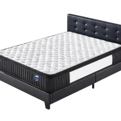 Ensemble Matelas + Lit Avec Tête De Lit 140x190 Cm, Elekctra 30cm D’épaisseur À Mémoire De Forme -Sominova Soldes Boutique ensemble matelas sommier 9189151