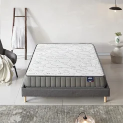 Ensemble Matelas Mousse + Sommier 160x200 Cm, Orionis 16cm D’épaisseur Et Sommier Tissu Gris -Sominova Soldes Boutique ensemble matelas sommier 9189409