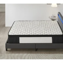 Ensemble Matelas Ressorts Ensachés + Lit Avec Tête De Lit 160x200cm-Epaisseur 30cm Accueil Mémoire -Sominova Soldes Boutique ensemble matelas sommier 9189549