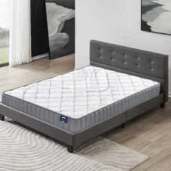 Ensemble Matelas + Lit Avec Tête De Lit 140x200 Cm, Sirius 16cm D’épaisseur Latex Naturel