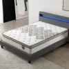 Ensemble Matelas Ressorts Ensachés + Lit Avec Tête De Lit 140x190cm Epaisseur 28cm Accueil MousseHD -Sominova Soldes Boutique ensemble matelas sommier 9189983
