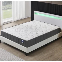 Ensemble Matelas Mousse + Lit Avec Tête De Lit 120x190cm-16cm D’épaisseur Accueil Mémoire De Forme