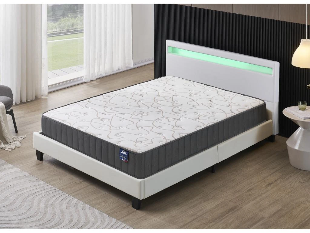 Ensemble Matelas Mousse + Lit Avec Tête De Lit 120x190cm-22cm D’épaisseur Accueil Mémoire De Forme 3 Ensemble Matelas Mousse + Lit Avec Tête De Lit 120x190cm-22cm D’épaisseur Accueil Mémoire De Forme