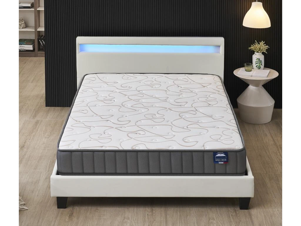 Ensemble Matelas Mousse + Lit Avec Tête De Lit 120x190cm-22cm D’épaisseur Accueil Mémoire De Forme 4 Ensemble Matelas Mousse + Lit Avec Tête De Lit 120x190cm-22cm D’épaisseur Accueil Mémoire De Forme – Image 2