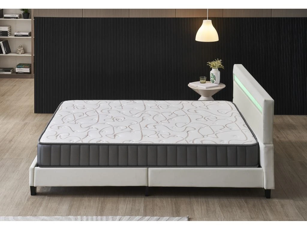 Ensemble Matelas Mousse + Lit Avec Tête De Lit 120x190cm-22cm D’épaisseur Accueil Mémoire De Forme 5 Ensemble Matelas Mousse + Lit Avec Tête De Lit 120x190cm-22cm D’épaisseur Accueil Mémoire De Forme – Image 3